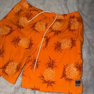 Chaps Ralph Lauren Men's Orange Pineapple Swim Shorts